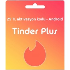 Tinder Plus ve Süper Like hediye kartı - 25 TL (android)